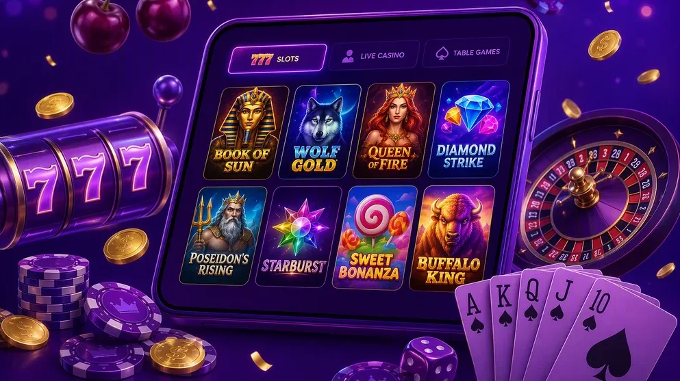 grid of slot games from multiple studio providers